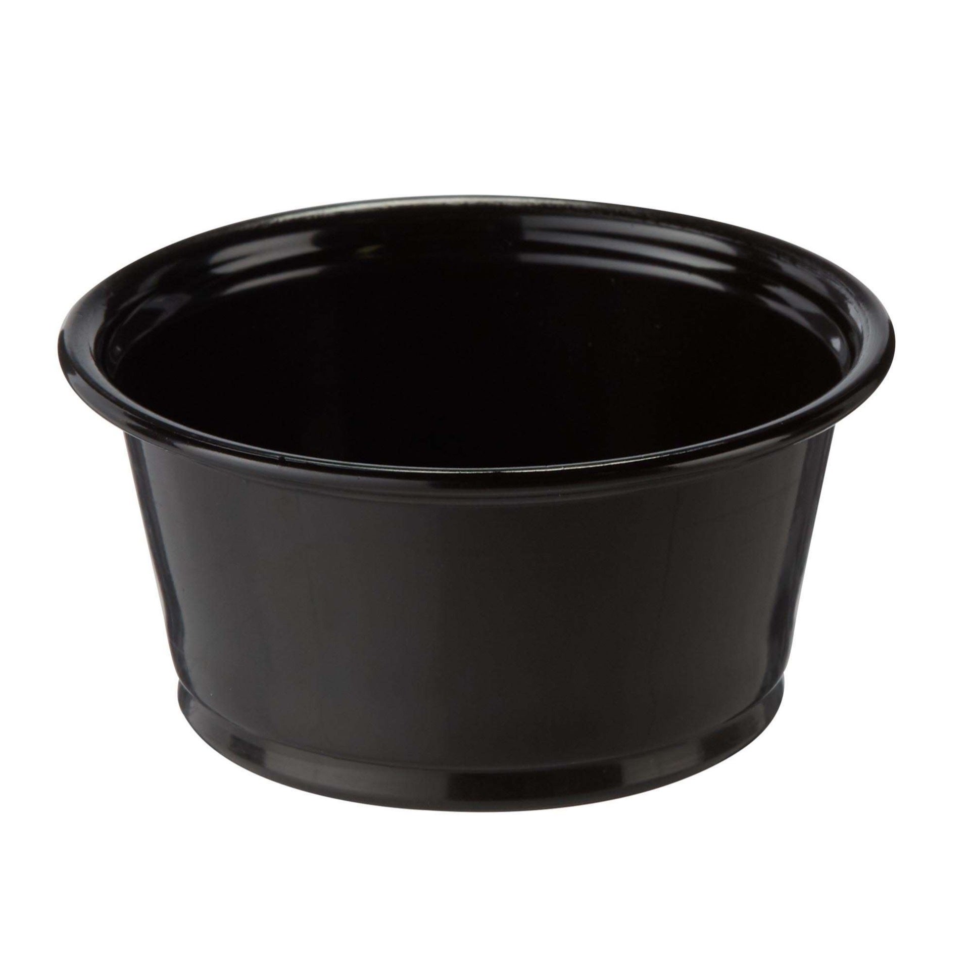 Cup Souffle Dixie 2 oz Plastic Black 200 Pk  Sherry's Kitchenwares -  Restaurant, Bar, & Kitchen Supplies
