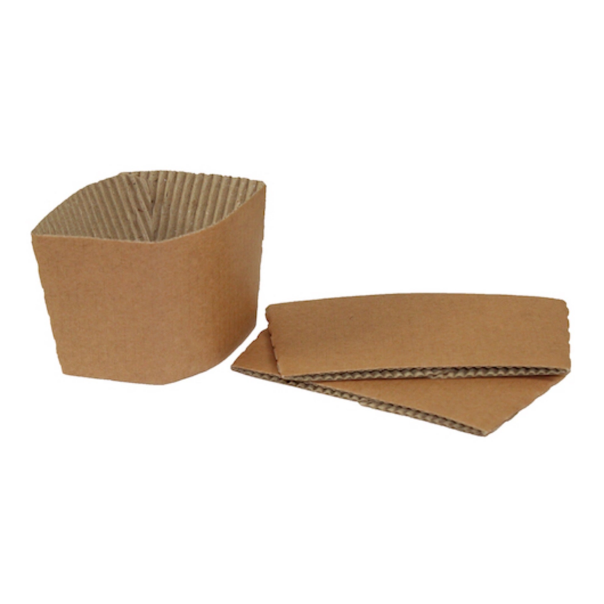 Disposable Cardboard Sleeves for Paper Coffee Cups, Kraft Brown by